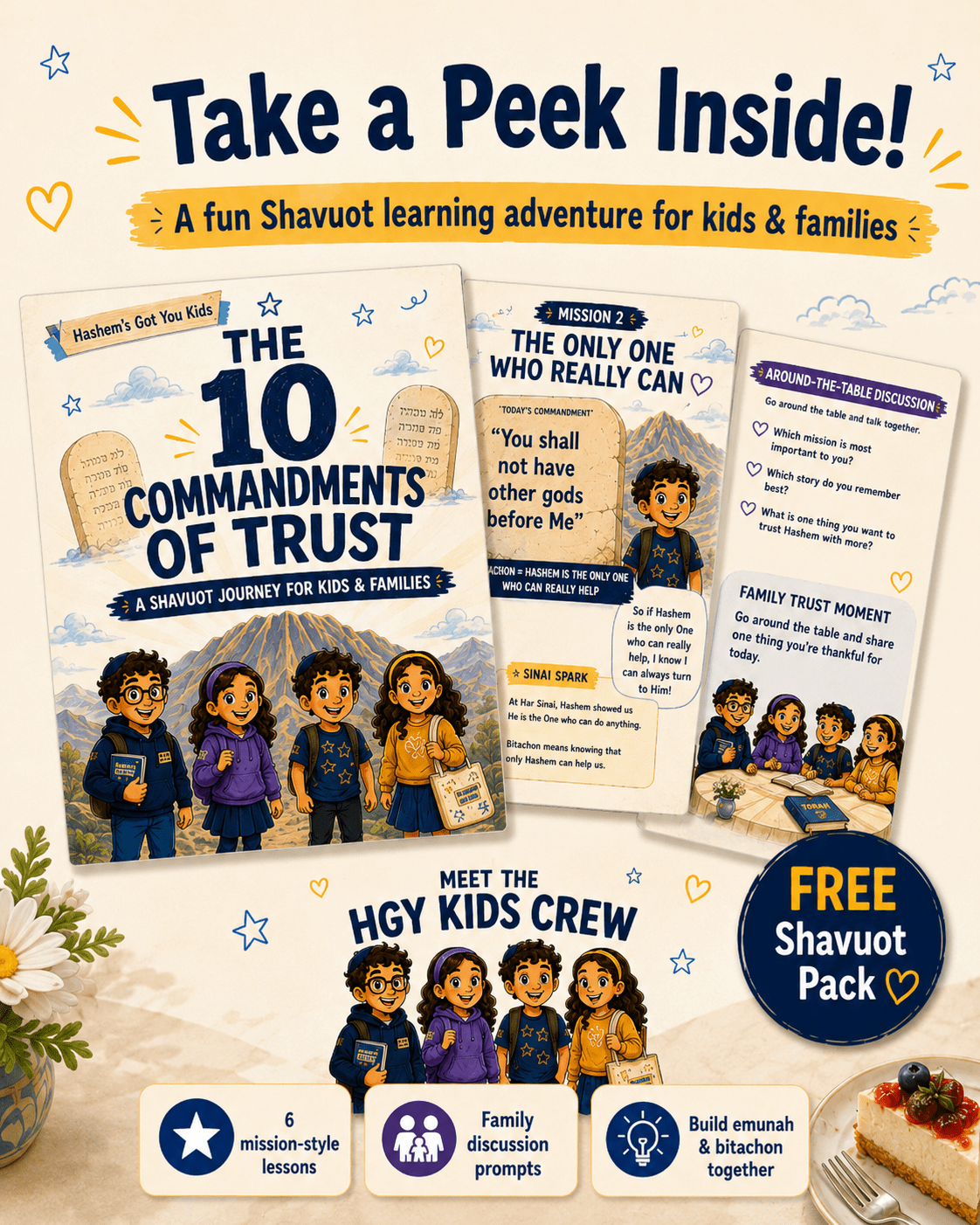 Sneak peek inside the Hashem's Got You Kids Shavuot Learning Packet