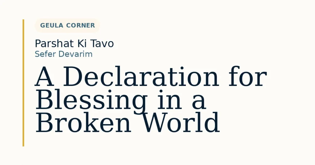 A Declaration for Blessing in a Broken World — Dvar Torah for Parshat Ki Tavo