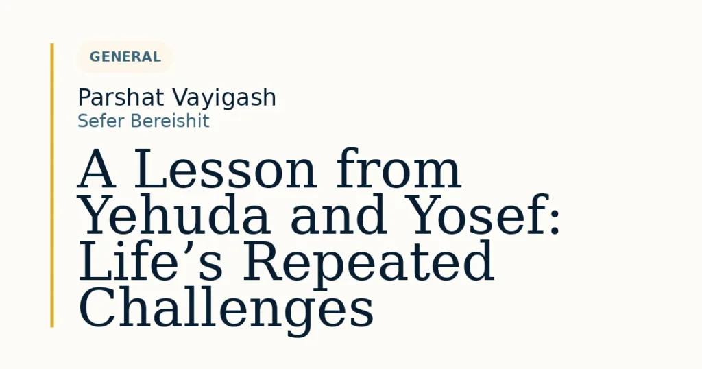 A Lesson from Yehuda and Yosef: Life’s Repeated Challenges — Dvar Torah for Parshat Vayigash