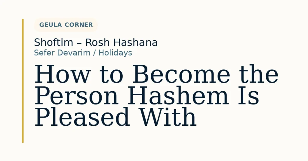 How to Become the Person Hashem Is Pleased With — Dvar Torah for Shoftim – Rosh Hashana