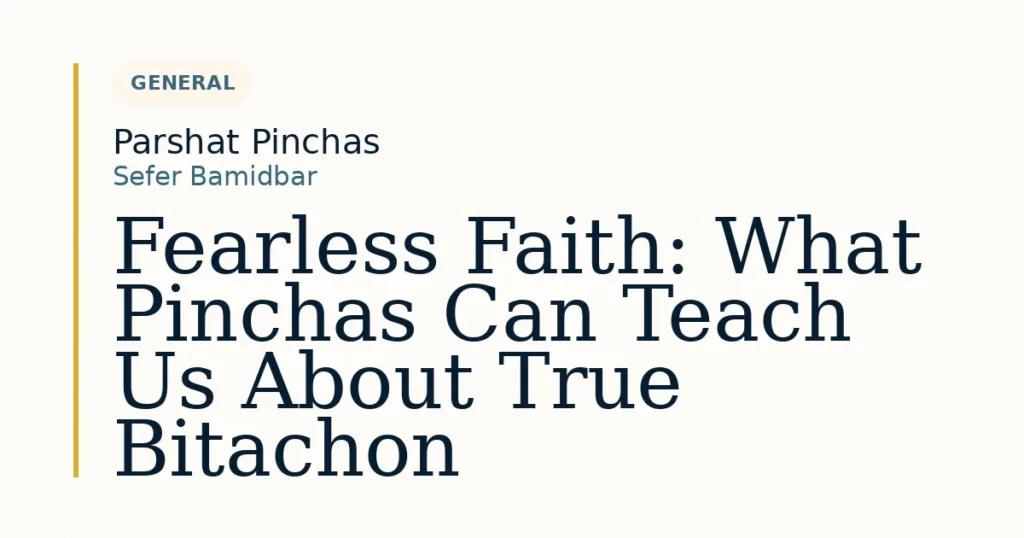 Fearless Faith: What Pinchas Can Teach Us About True Bitachon — Dvar Torah for Parshat Pinchas