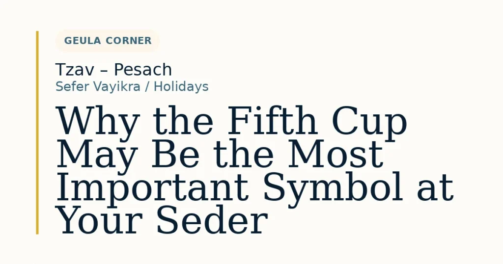 Why the Fifth Cup May Be the Most Important Symbol at Your Seder — Dvar Torah for Tzav – Pesach