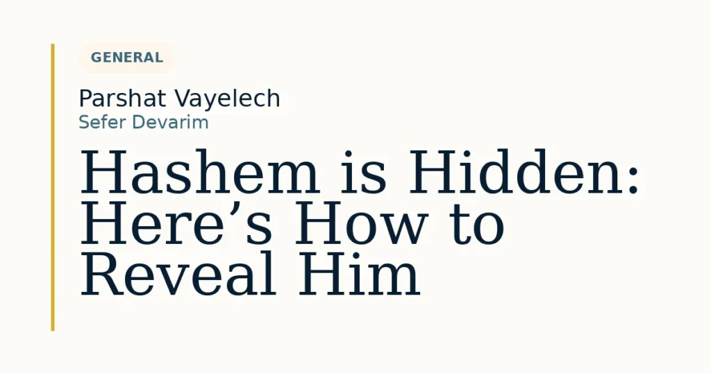Hashem is Hidden: Here’s How to Reveal Him — Dvar Torah for Parshat Vayelech
