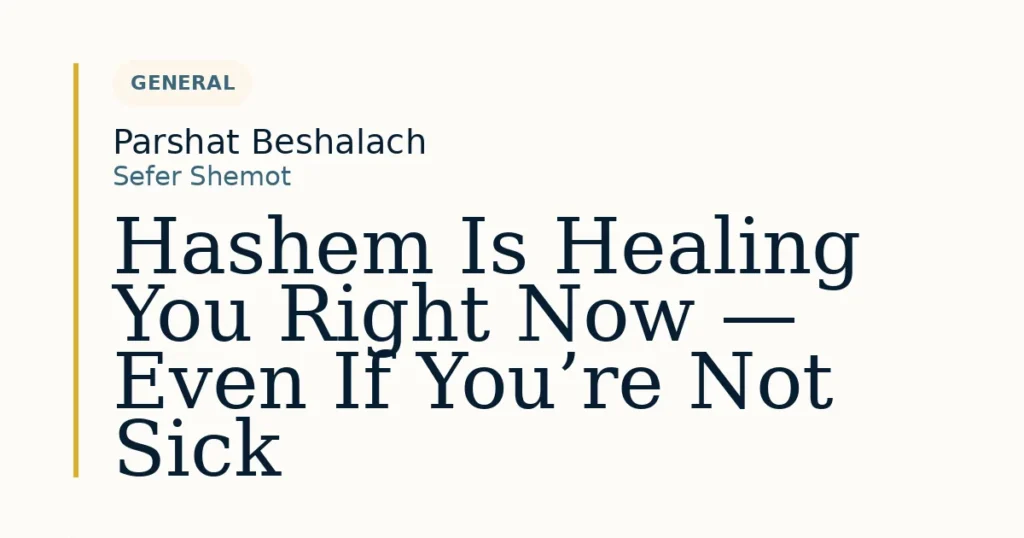 Hashem Is Healing You Right Now — Even If You’re Not Sick — Dvar Torah for Parshat Beshalach