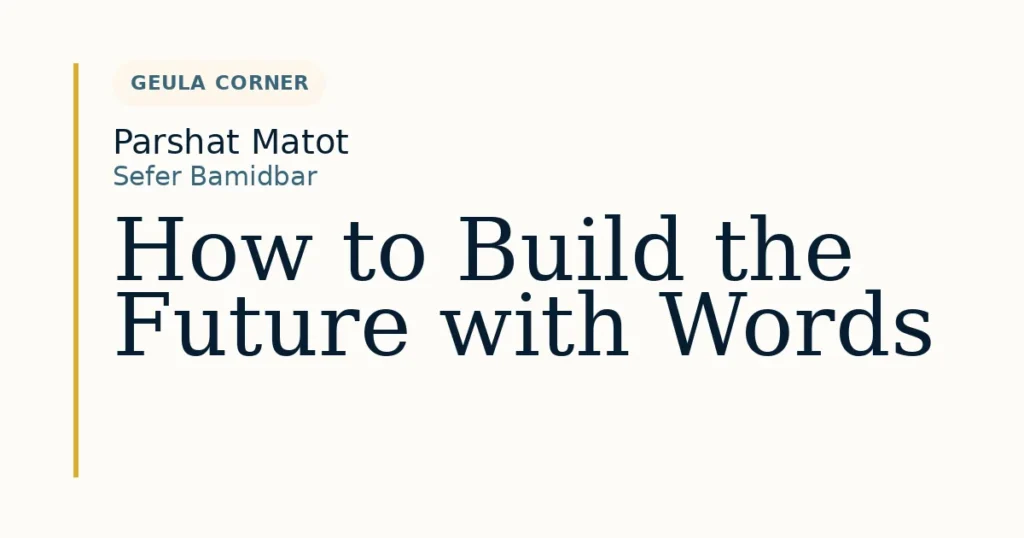 How to Build the Future with Words — Dvar Torah for Parshat Matot