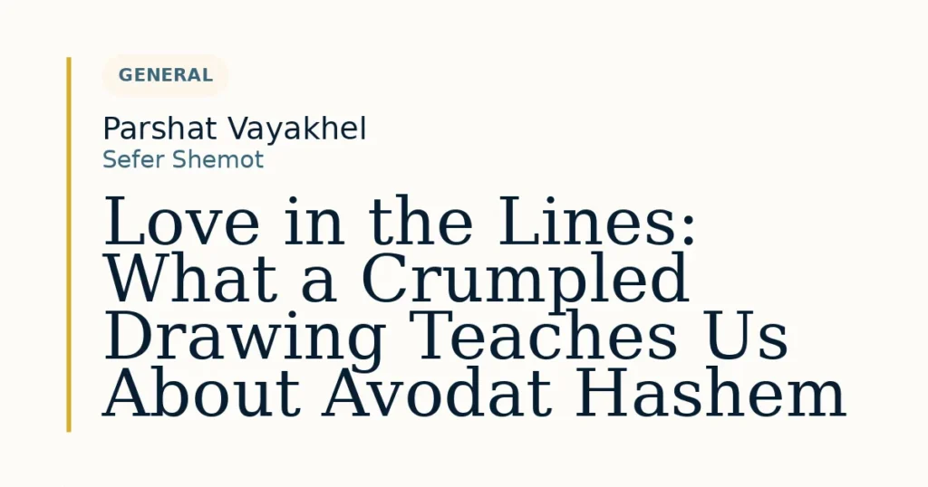 Love in the Lines: What a Crumpled Drawing Teaches Us About Avodat Hashem — Dvar Torah for Parshat Vayakhel