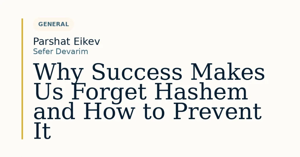 Why Success Makes Us Forget Hashem and How to Prevent It — Dvar Torah for Parshat Eikev