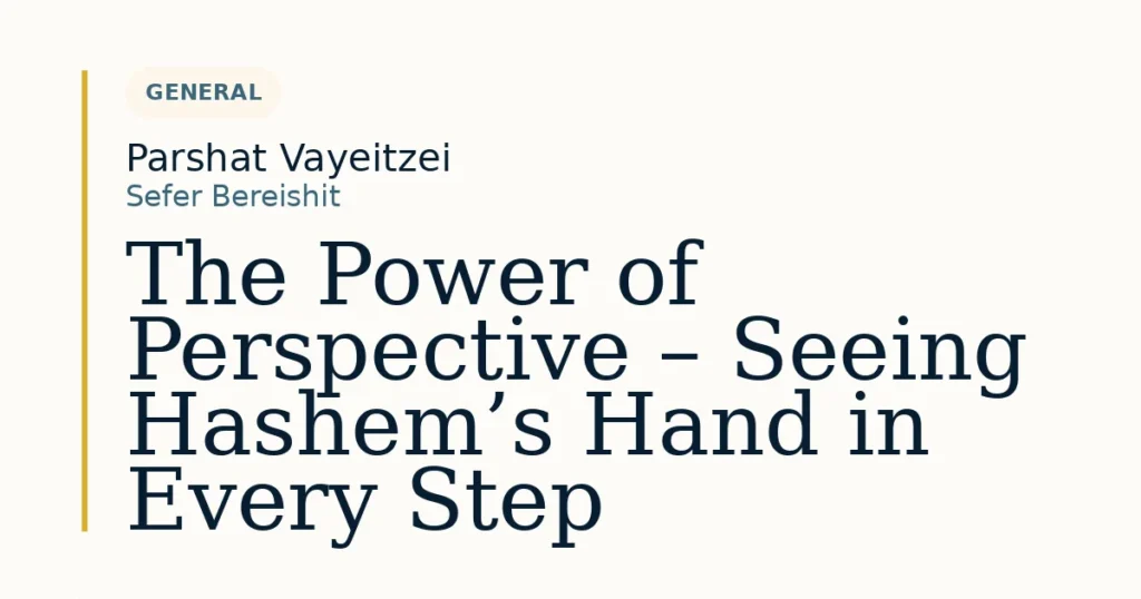 The Power of Perspective – Seeing Hashem’s Hand in Every Step — Dvar Torah for Parshat Vayeitzei