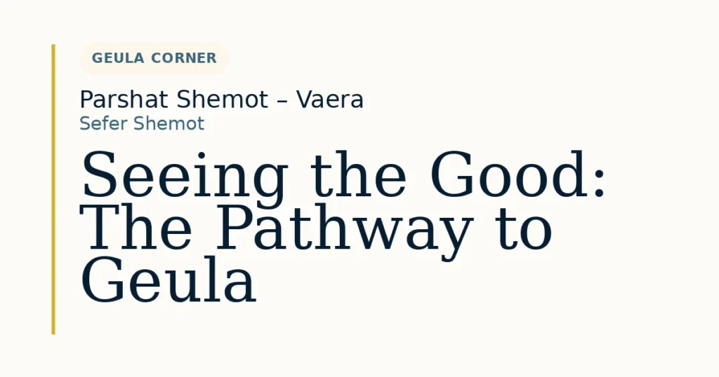 Seeing the Good: The Pathway to Geula — Dvar Torah for Parshat Shemot – Vaera