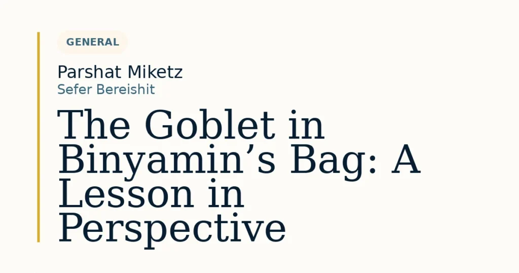 The Goblet in Binyamin’s Bag: A Lesson in Perspective — Dvar Torah for Parshat Miketz