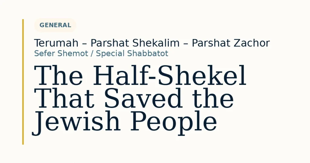 The Half-Shekel That Saved the Jewish People — Dvar Torah for Terumah – Parshat Shekalim – Parshat Zachor