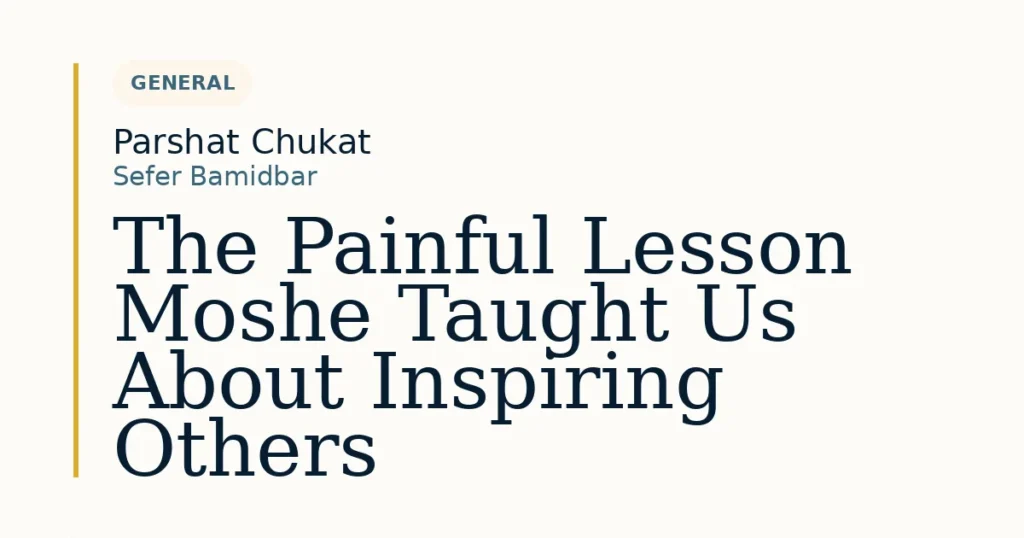 The Painful Lesson Moshe Taught Us About Inspiring Others — Dvar Torah for Parshat Chukat