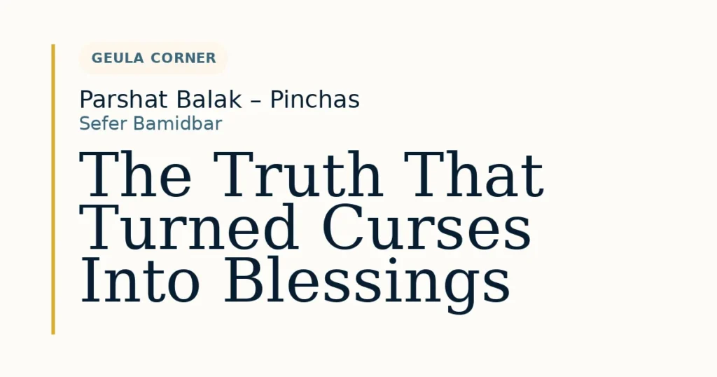 The Truth That Turned Curses Into Blessings — Dvar Torah for Parshat Balak – Pinchas