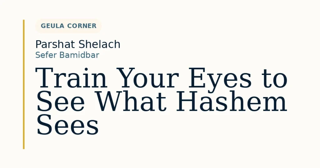 Train Your Eyes to See What Hashem Sees — Dvar Torah for Parshat Shelach