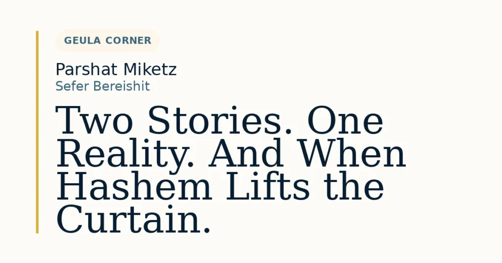Two Stories. One Reality. And When Hashem Lifts the Curtain. — Dvar Torah for Parshat Miketz