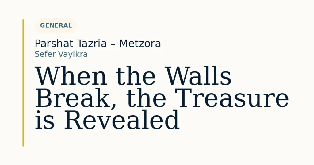When the Walls Break, the Treasure is Revealed — Dvar Torah for Parshat Tazria – Metzora