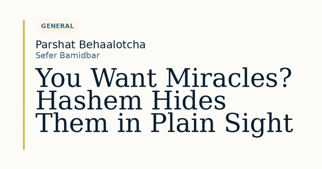 You Want Miracles? Hashem Hides Them in Plain Sight — Dvar Torah for Parshat Behaalotcha