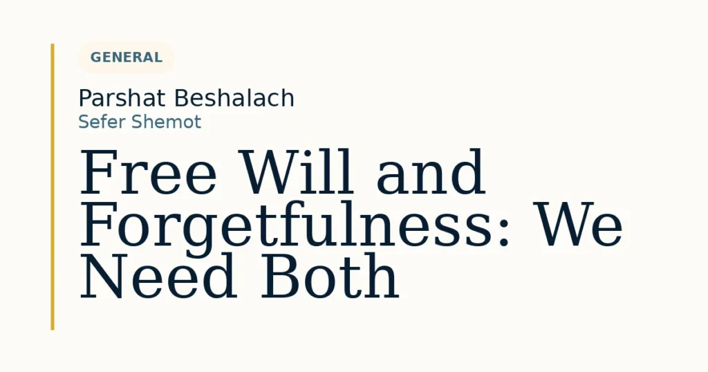 Free Will and Forgetfulness: We Need Both — Dvar Torah for Parshat Beshalach