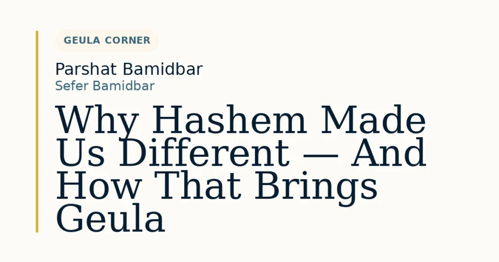 Why Hashem Made Us Different — And How That Brings Geula — Dvar Torah for Parshat Bamidbar