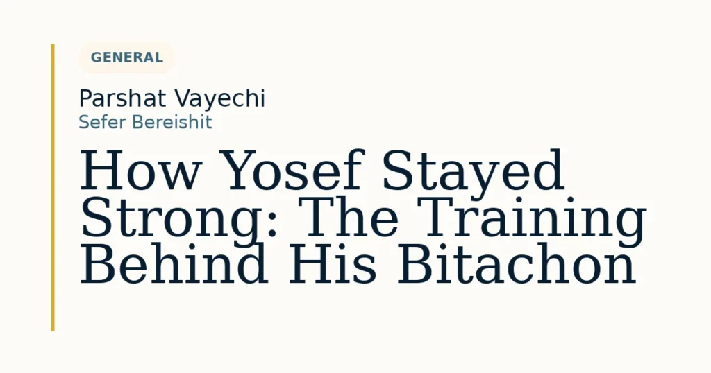How Yosef Stayed Strong: The Training Behind His Bitachon — Dvar Torah for Parshat Vayechi