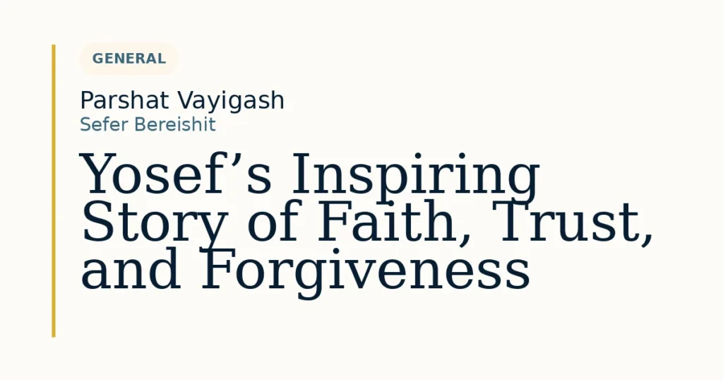 Yosef’s Inspiring Story of Faith, Trust, and Forgiveness — Dvar Torah for Parshat Vayigash