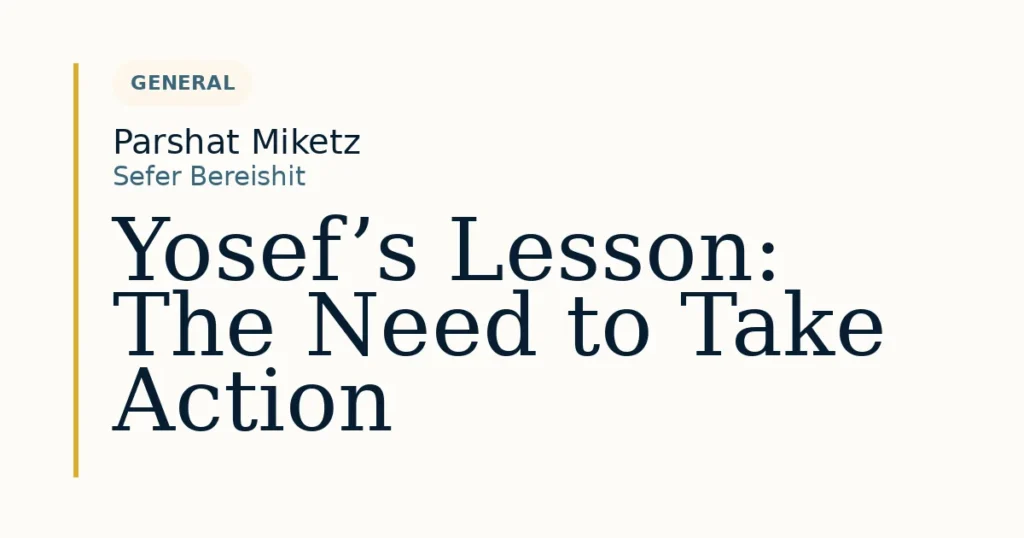 Yosef’s Lesson: The Need to Take Action — Dvar Torah for Parshat Miketz